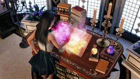 Magic book and spell scene in Lust Academy